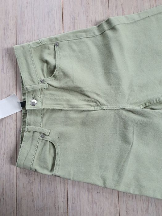 Szerokie zielone spodnie