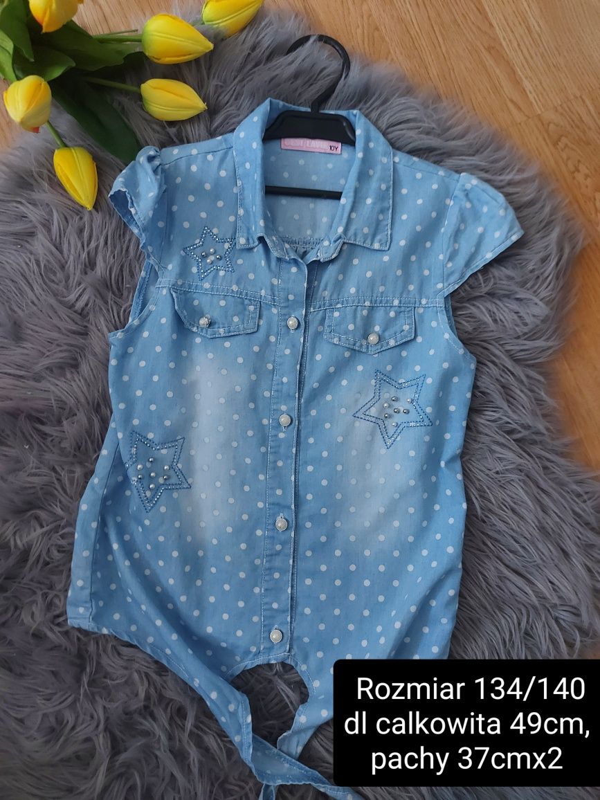 Bluzka Koszula jeansowa dziewczęca r 134/140