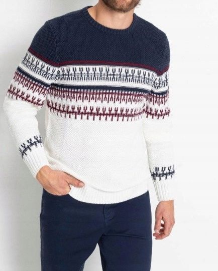 B.P.C sweter męski we wzory 4XL.