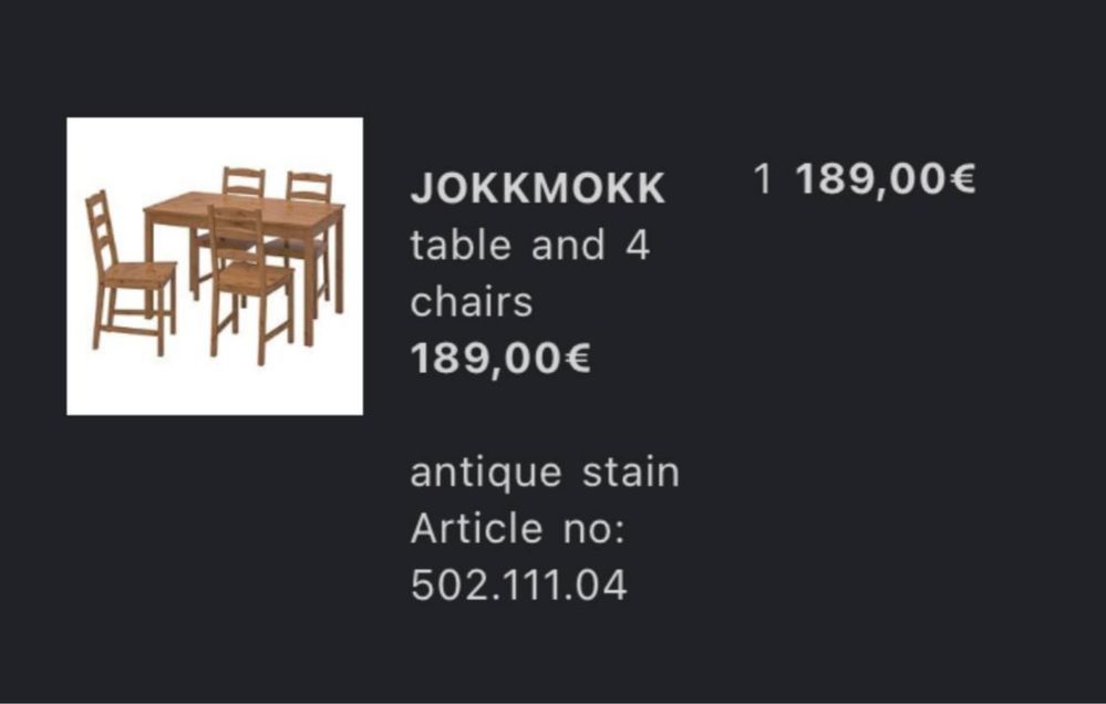 Table with chairs IKEA