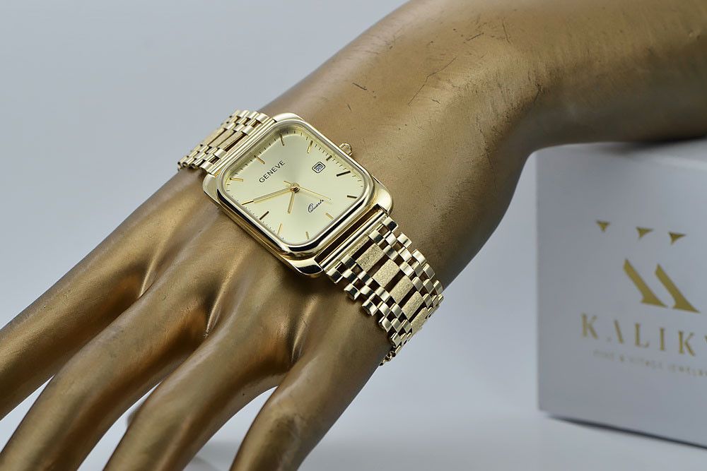 Złoty zegarek 14k 585 z bransoletą męski Geneve mw001y&mbw001y Poznań