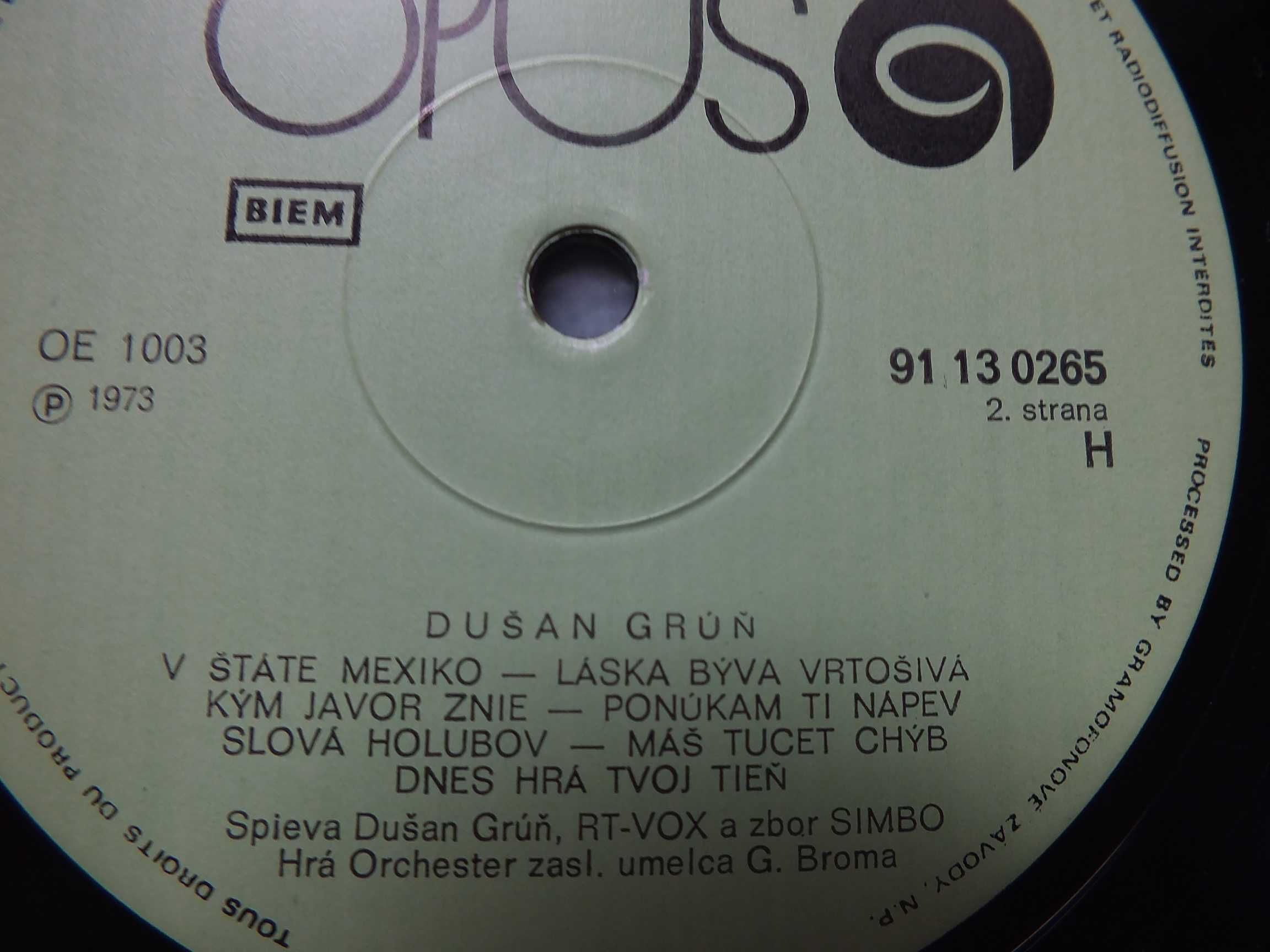 Płyta winylowa LP, DUSAN GRUN - Dušan Grúň 1973r.,winyl Opus