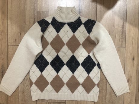 Silhonette sweter damski wełniany romby M