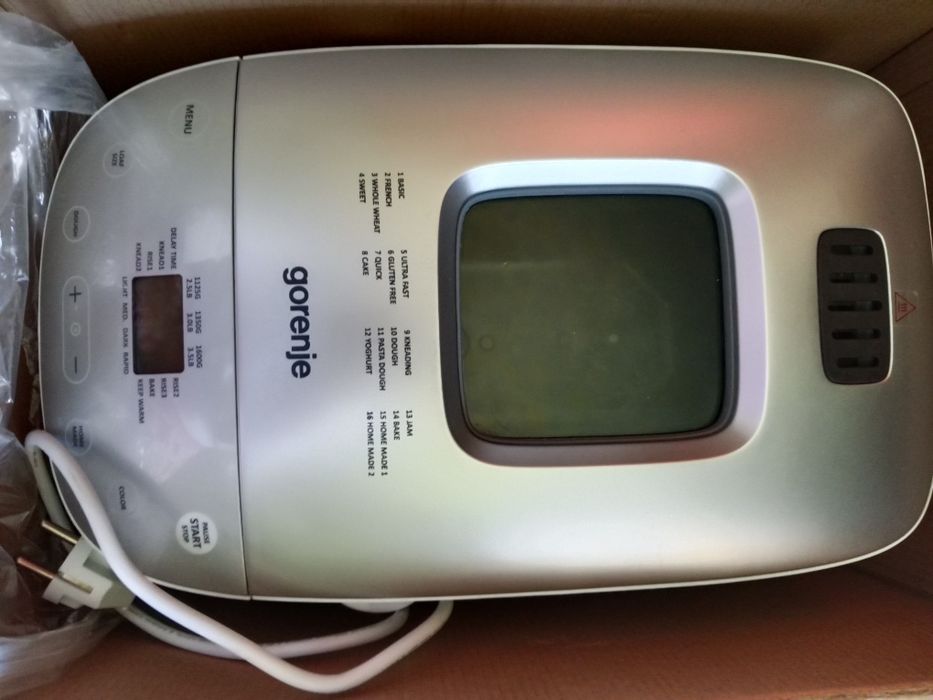 Хлебопечь Gorenje BM 1600 WG
В идеальном состояние.
Использовалась 2-р