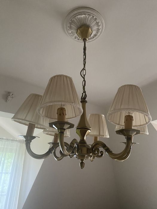 Żyrandol mosiężny 6 ramion