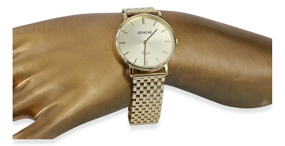 Złoty zegarek męski 14k 585 Geneve mw004y&mbw005y-P