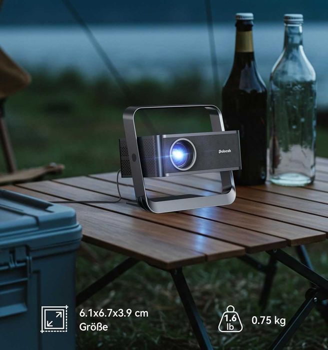 POLOCSH P7 Mini Projektor 1500 ANSI 1080P FHD 4K WIFI6 BT Kino Domowe