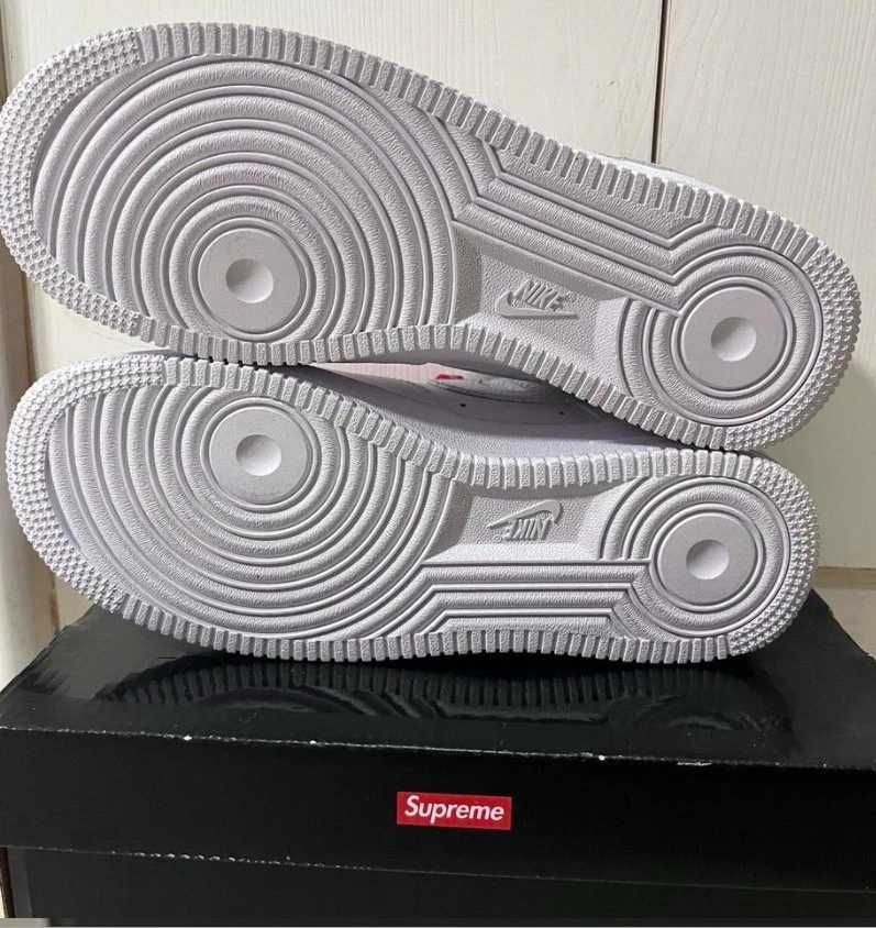 AF1\Powietrze*airDamskieNikeForce1SupremeWhite UnisexTrampki Rozm.43