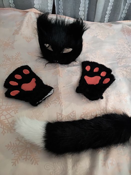 Strój przebranie kot therianie maska ogon łapki futerko roz uniwersaln