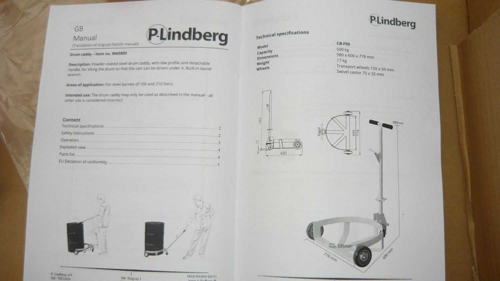 ! NOWY ! Wózek na duże beczki Lindberg paleciak olej pompa smar