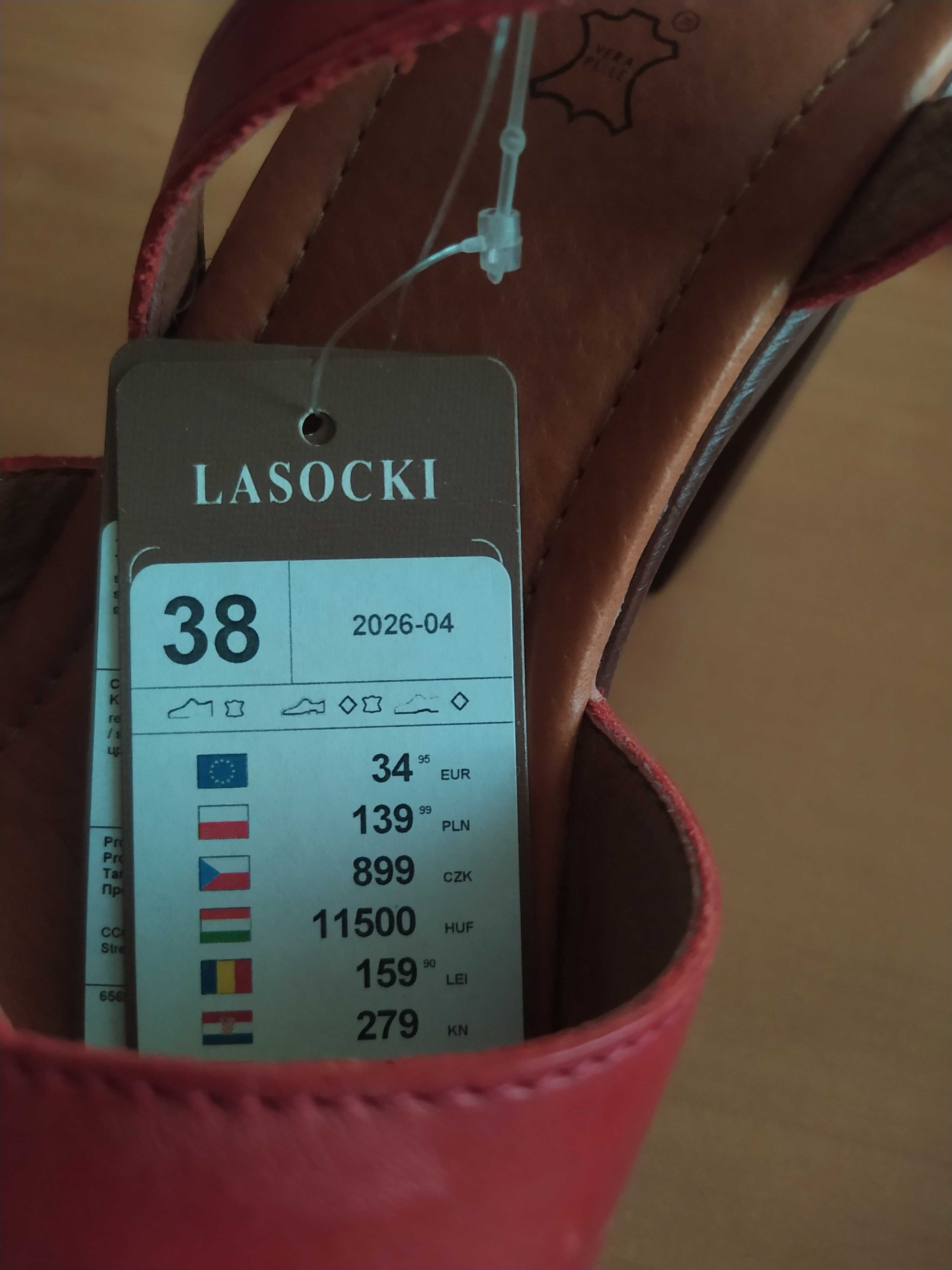 Buty wysoki obcas platforma skóra naturalna Lasocki rozmiar 38