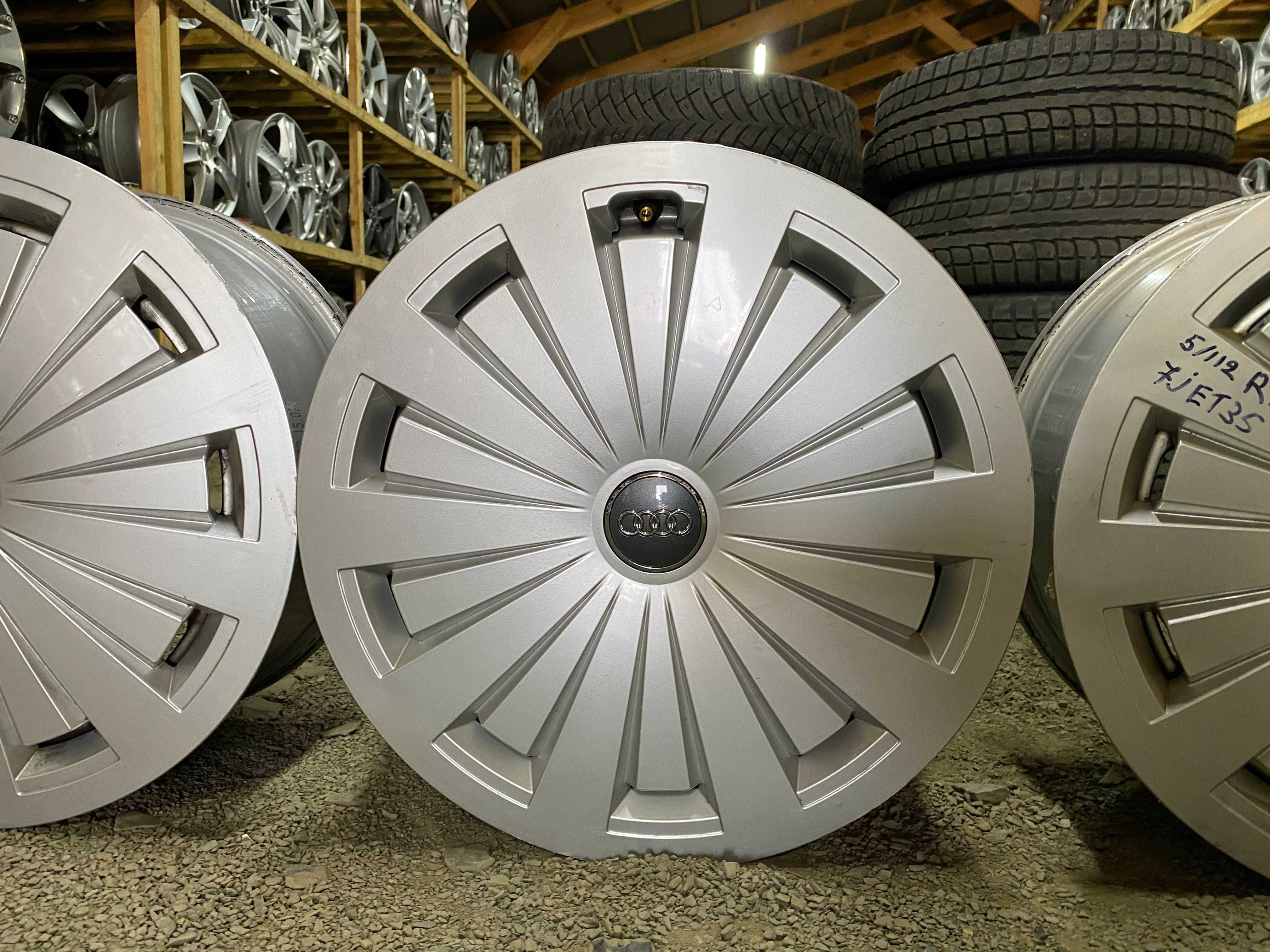 Титани 5/112R16 7J ET35 Audi 4шт + Ковпаки