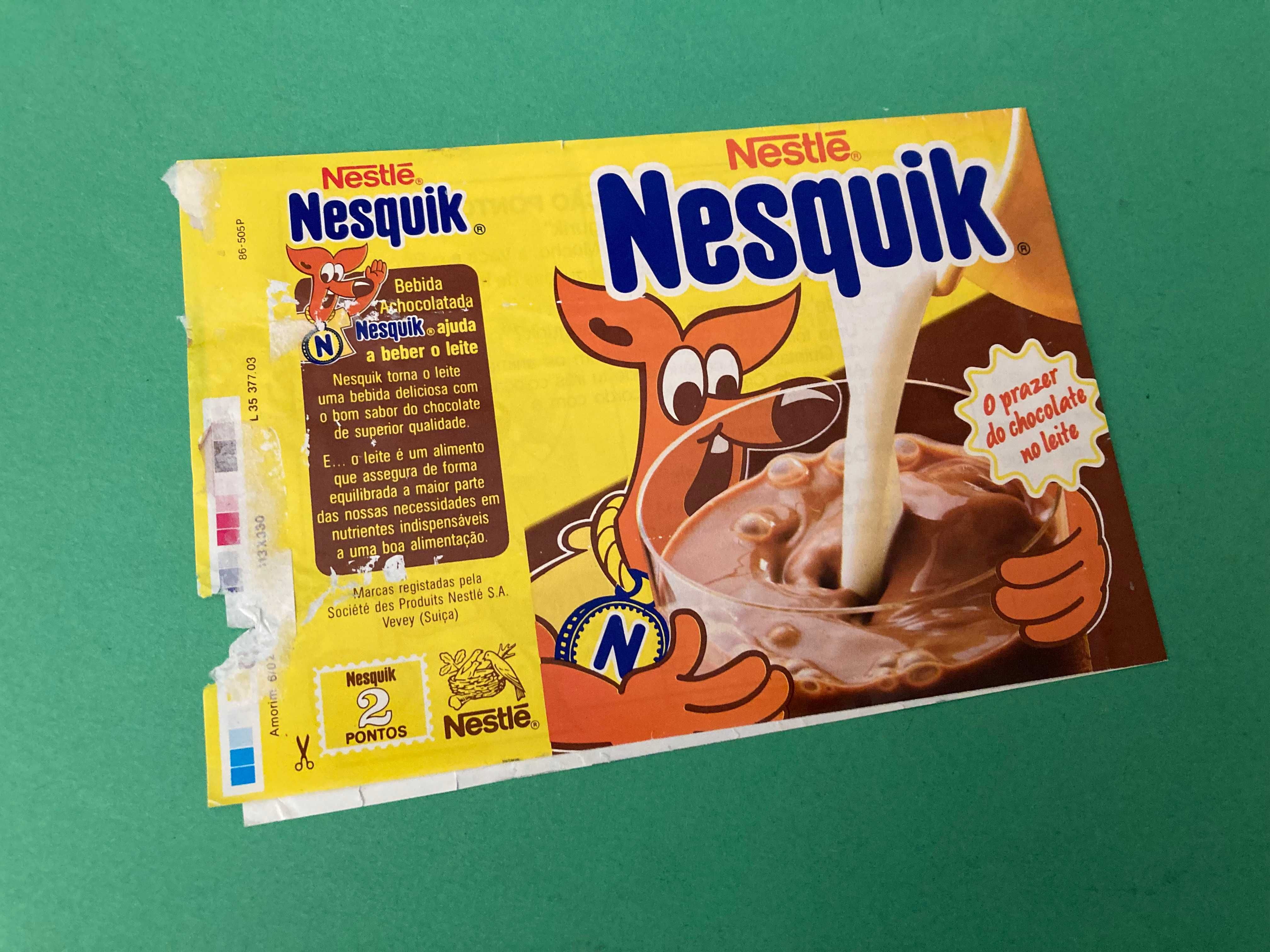 Lote de 2 Rótulos da Nesquik Cangurik Anos 80