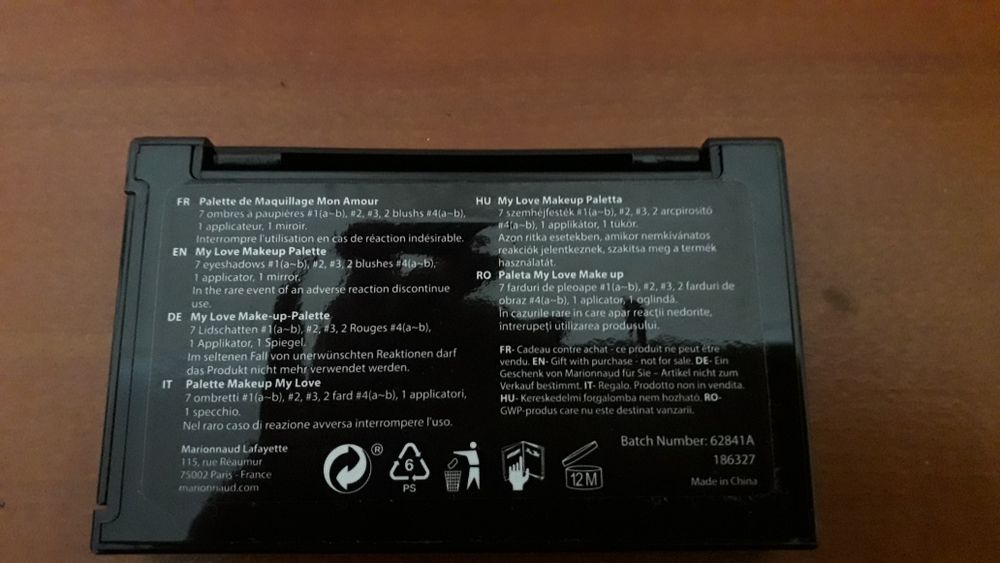 Paleta de cores para maquilhagem