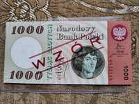 Banknot 1000 zł z 1965 - wzór