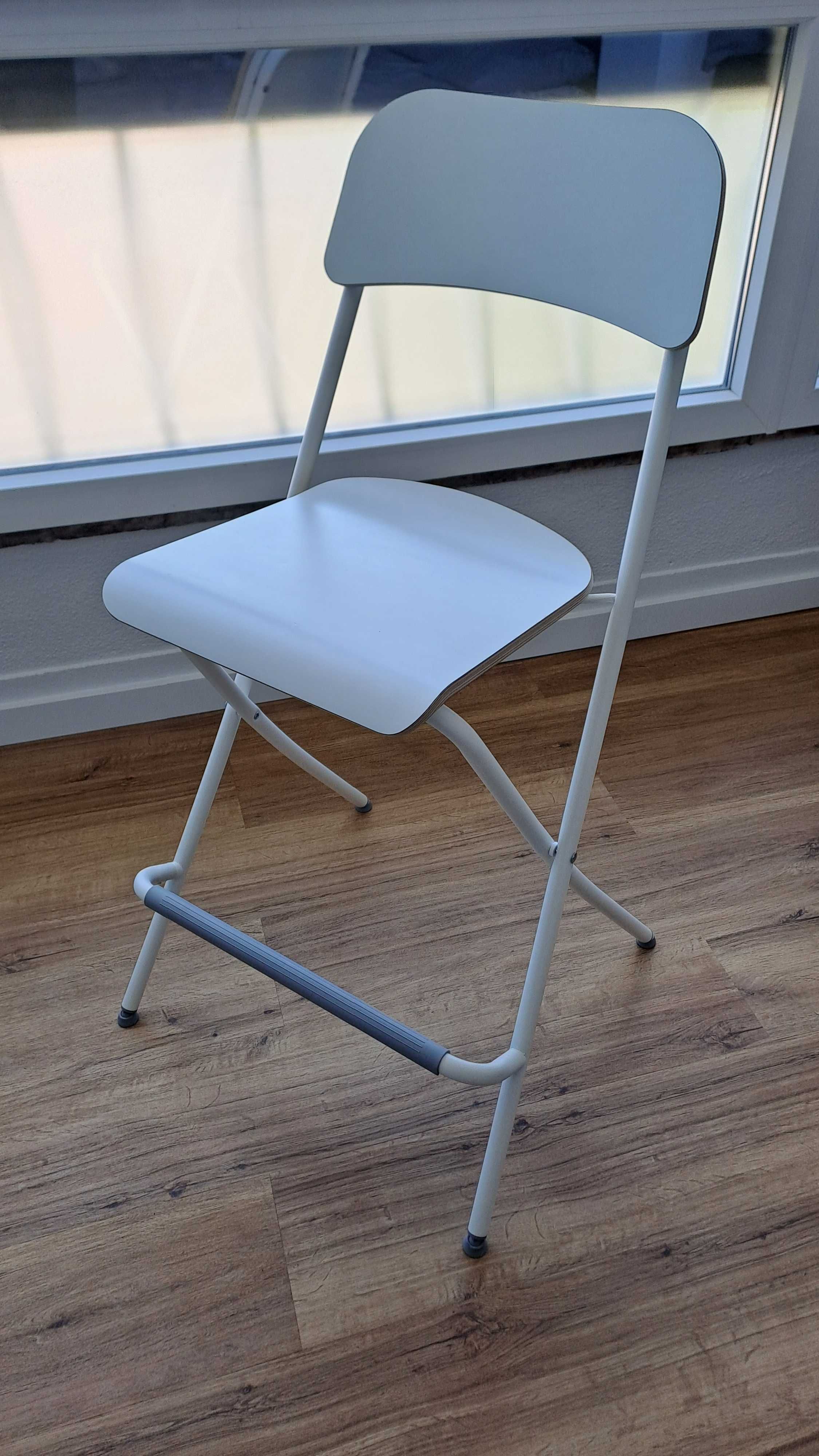 Banco alto c/encosto, dobrável, branco, 63 cm