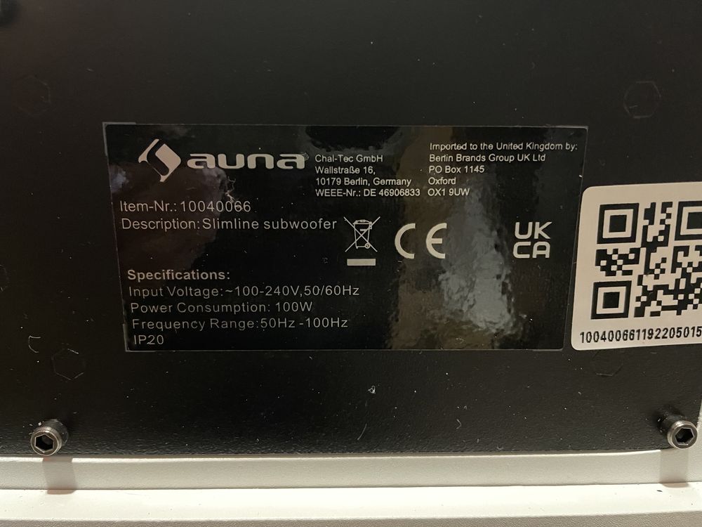 Cабвуфер Auna Bass Reflex Line 501 Slim ( Германия)