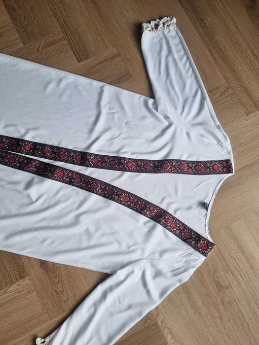 Damskie białe kimono narzutka boho tunika plażowa wiskoza 100%