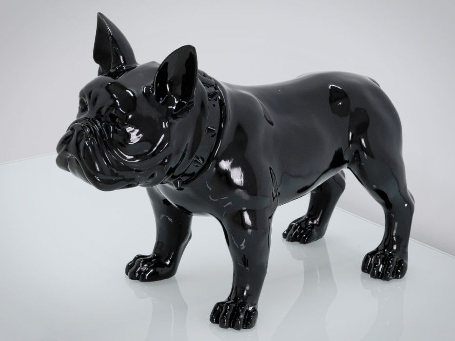 Figurka,figura,buldog czarny matowy 64x54x29 cm.NR.538