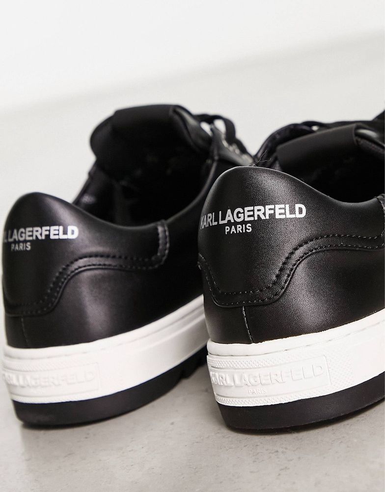 Кроссовки /кеды Karl Lagerfeld leather low sneakers in black