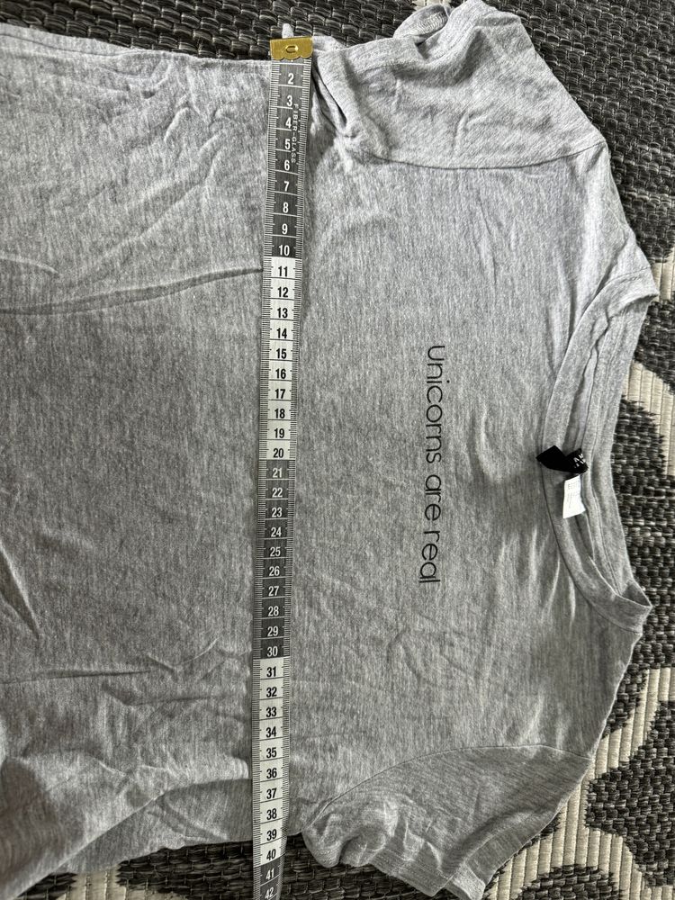 Koszulka unicorns are Real jednorożec t-shirt szary H&M XS 34 160/80A