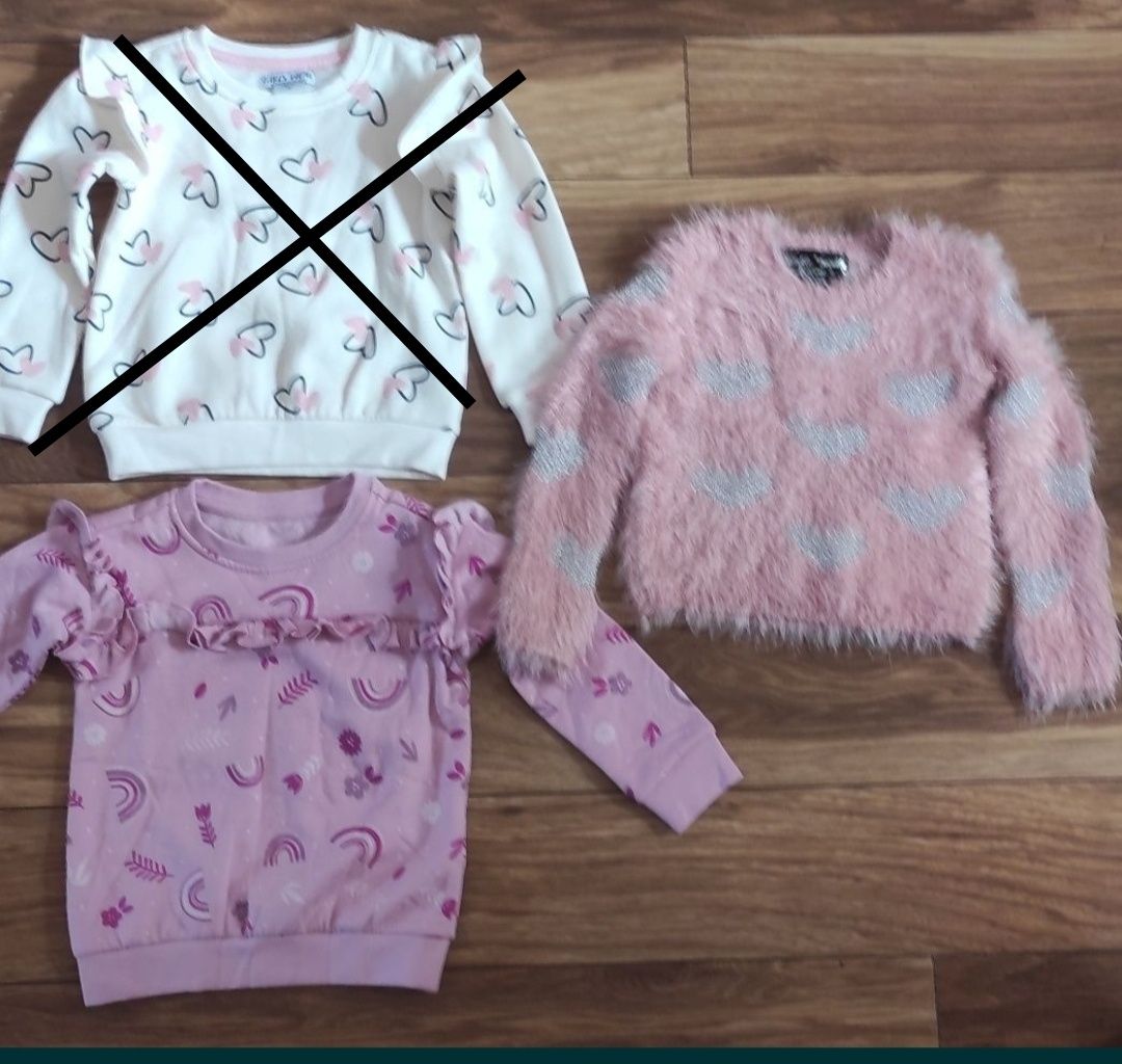 Nowe 92/98 ciepłe bluza i sweter dla dziewczynki 2 szt