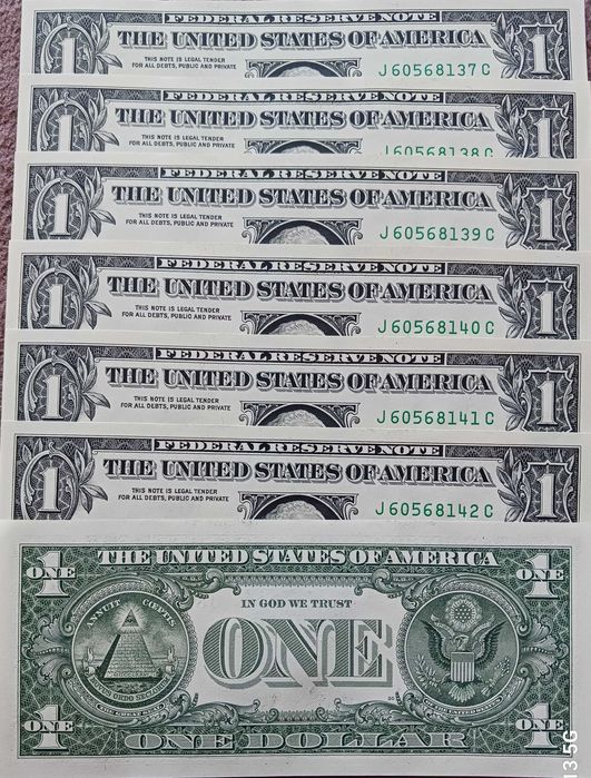7 x 1 $ USA G.Washington 2021 r. - Kansas City Missouri "J"-mennicze