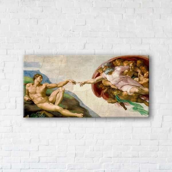 Картина на холсте Creation of Adam (Michelangelo) 40x80см