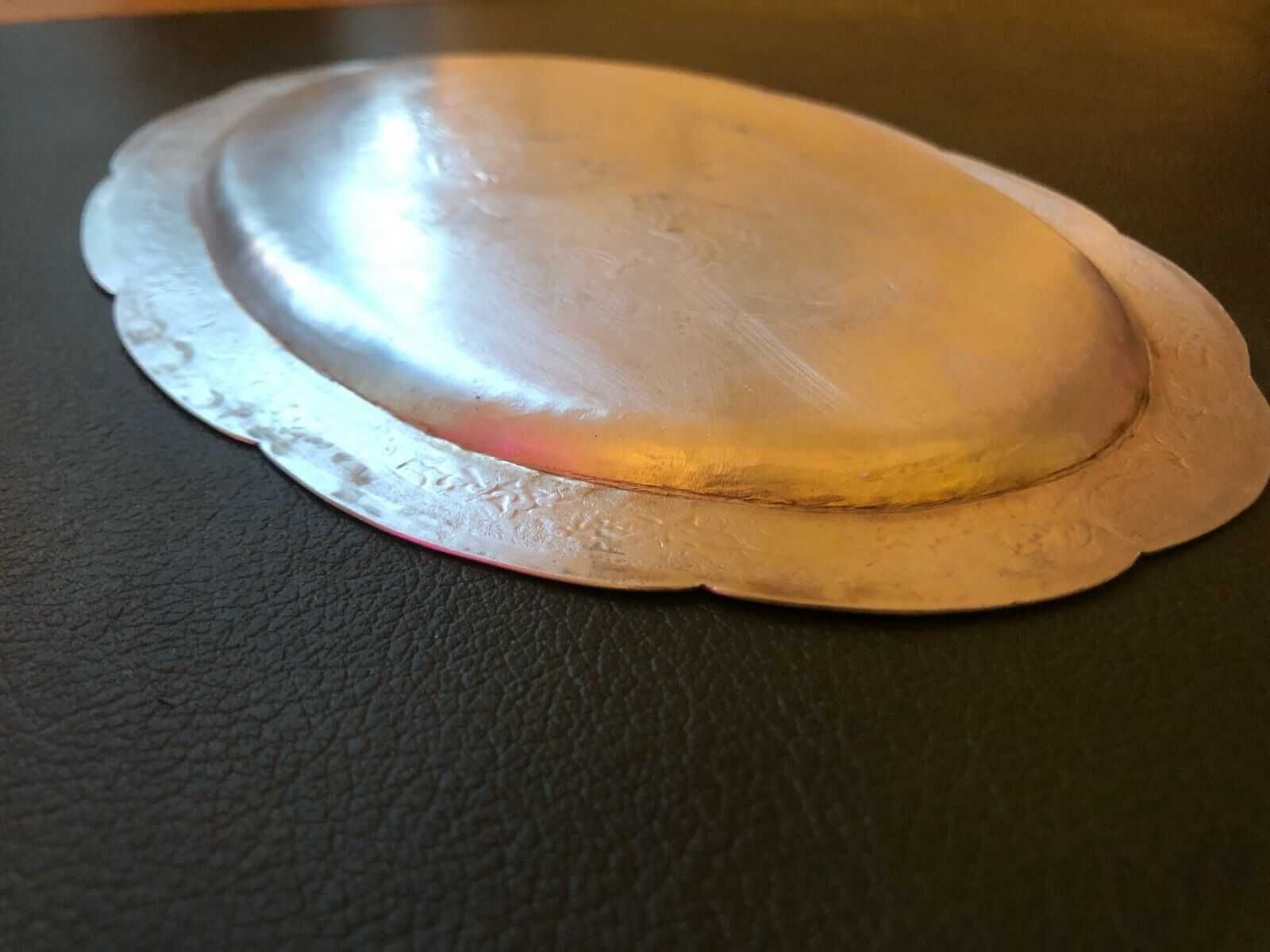 Indyjska srebrzona patera vintage mosiądz