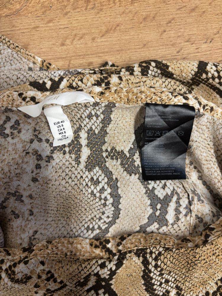 Spódnica midi w panterkę z viscozy H&M 38|40