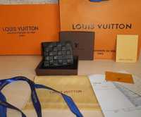 Louis Vuitton portmonetka Czarny portfel męski skóra 55-009В2