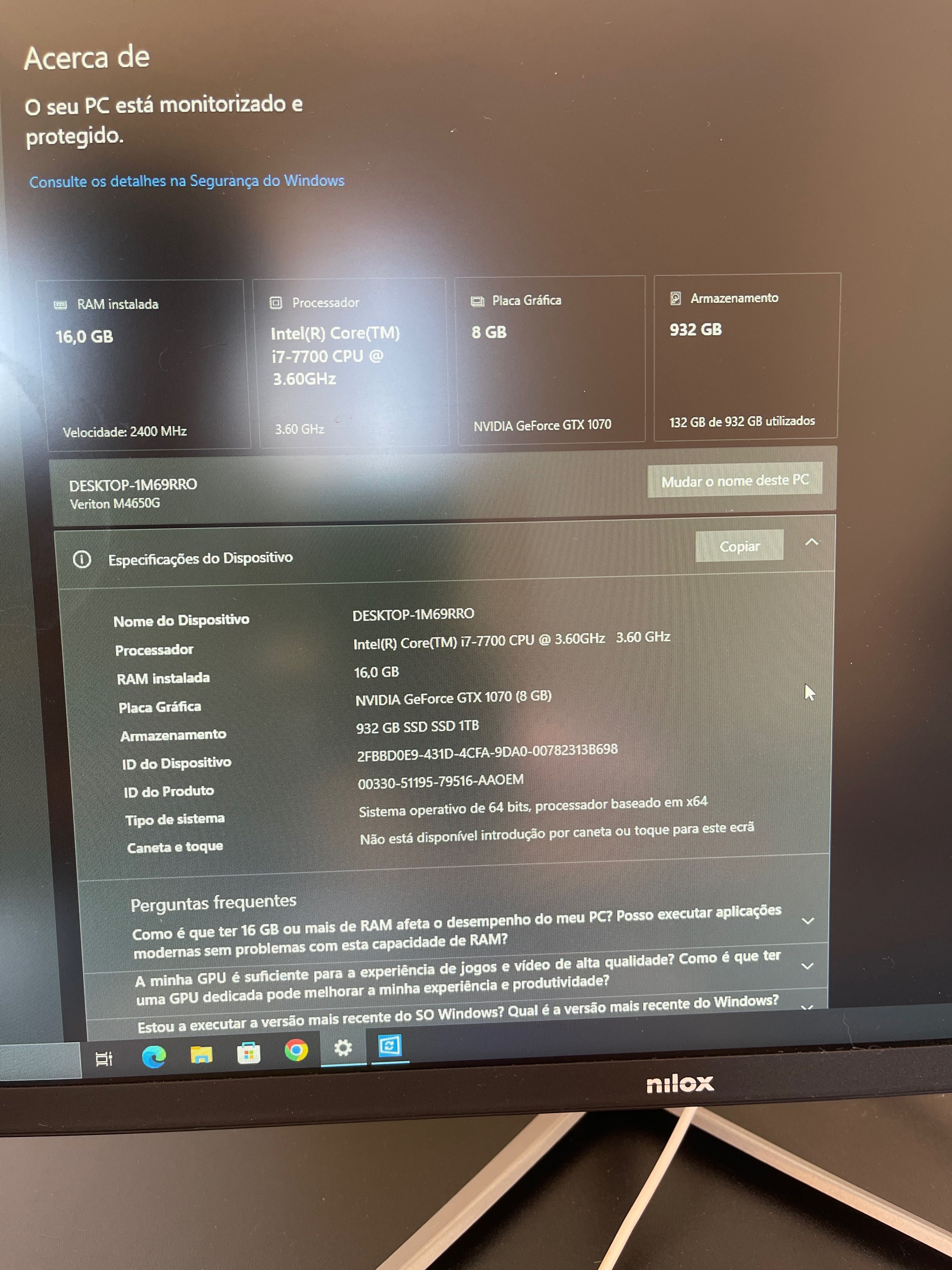 Caixa + Monitor + Acessórios