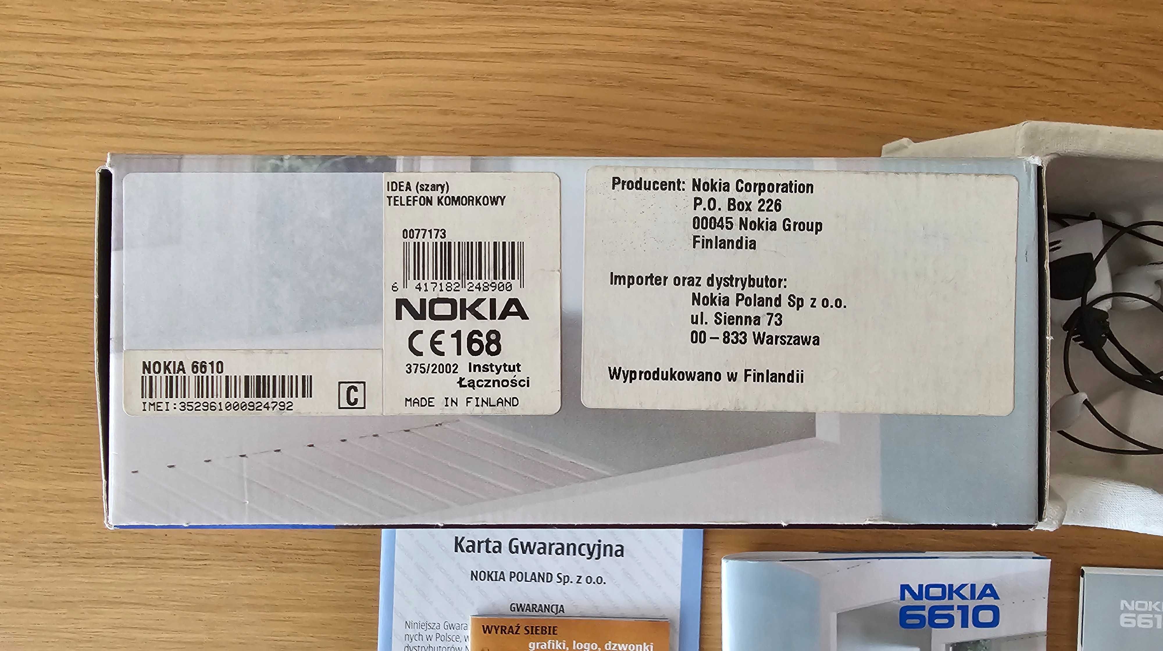 Nokia 6610 wszystko oprócz telefonu :) pudełko instrukcja słuchawki