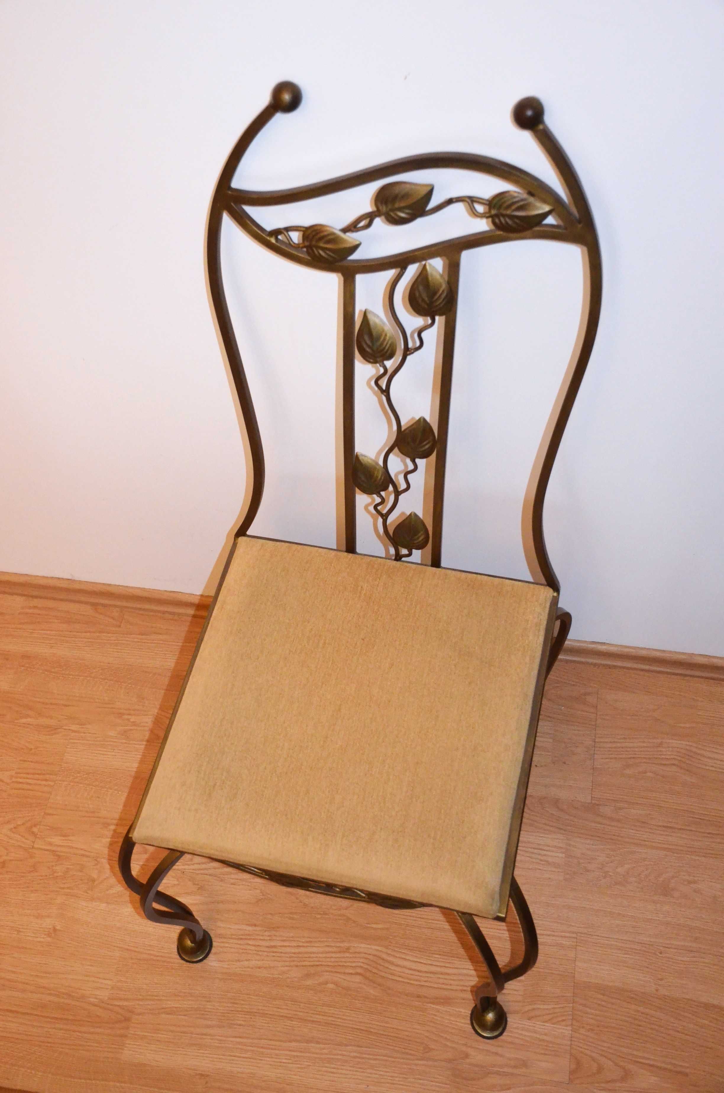 Krzesło kute, ciężkie 12,5kg, metaloplastyka, Włochy