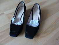 eleganckie czarne buty czółenka na niskim obcasie rozm.37