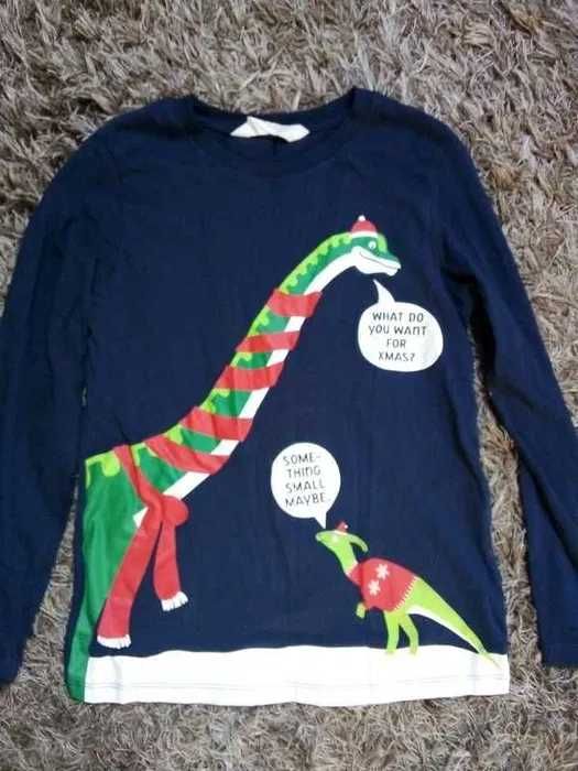 Koszulka chłopięca  świąteczna z długim rękawem rozmiar 128