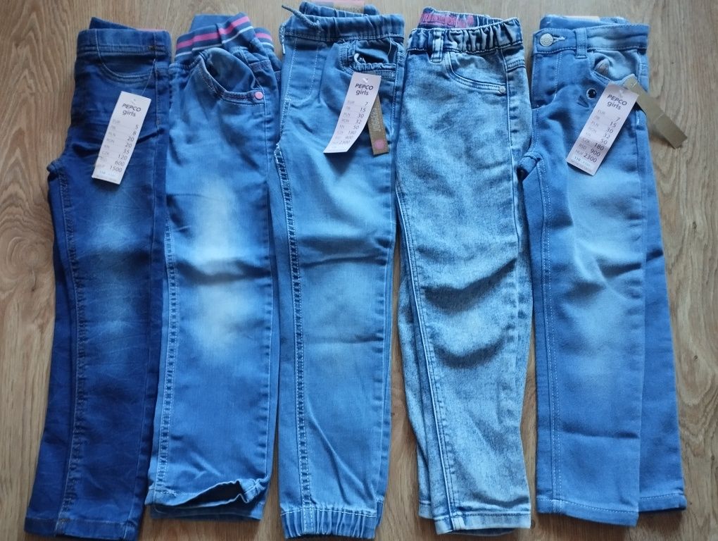 Spodnie jeansowe dziewczęce 110
