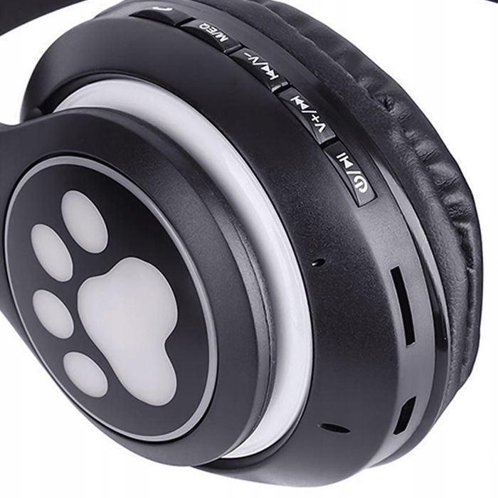 Bezprzewodowe Słuchawki Bluetooth Kocie Uszy Czarny LX-B39A dla Dzieci