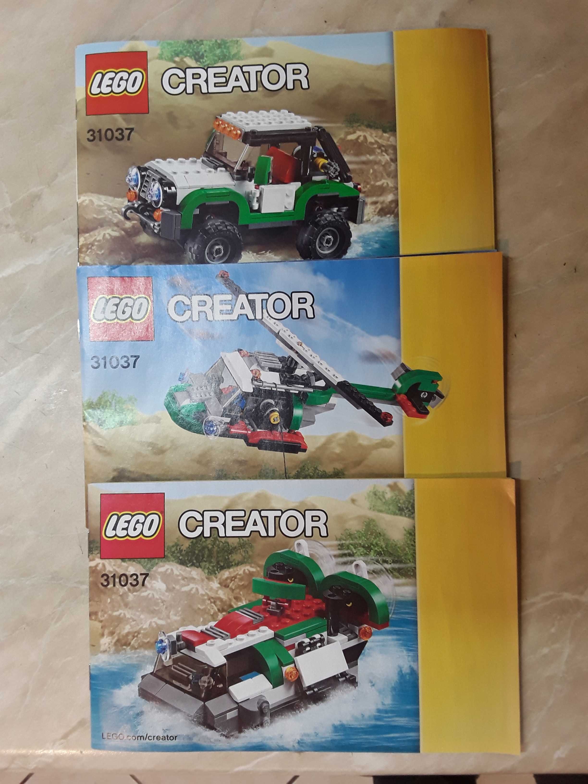 Lego 31037 creator 3 w1 przygodowe pojazdy, jeep, śmigłowiec, wodolot.