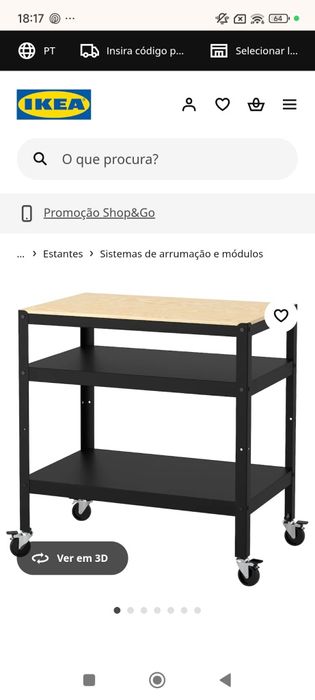 Mesa com rodízios