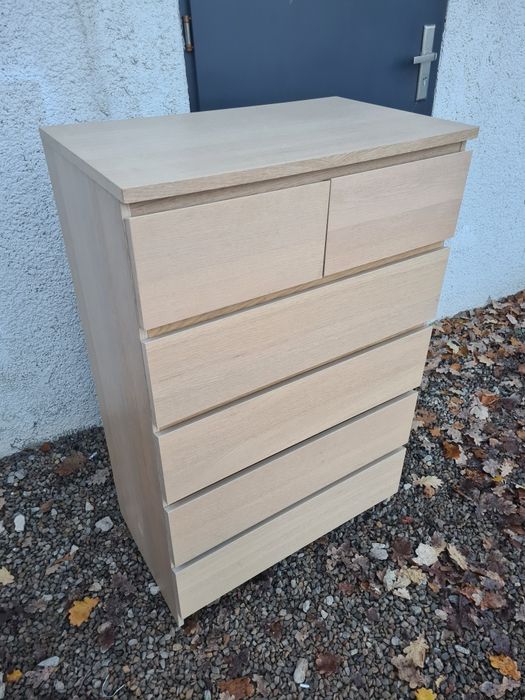 Komoda IKEA MALM 6 szuflad – jasny dąb+ darmowa dostawa Warszawa