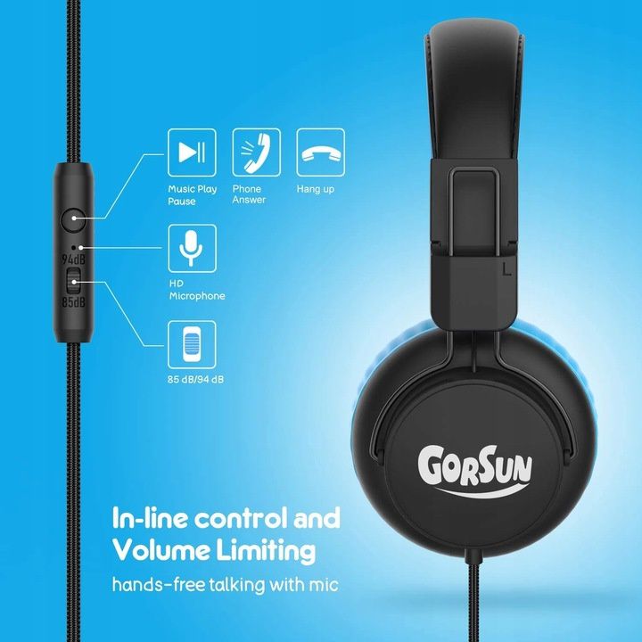 Słuchawki nauszne Gorsun E92V dla dzieci z ograniczoną głośnością