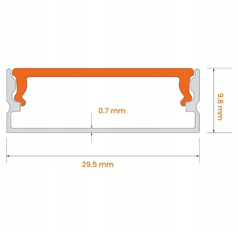 Profil LED Aluminiowy Do Taśma Szeroki Natynkowy / Wpuszczany 1M