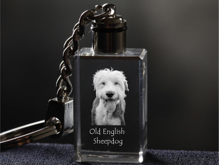 Owczarek staroangielski brelok kryształowy z psem Art-Dog