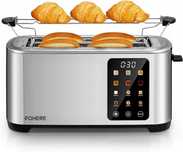 FOHERE Toster 4-szczelinowy dotykowy LCD, 6 trybów, ruszt, USZKODZONY