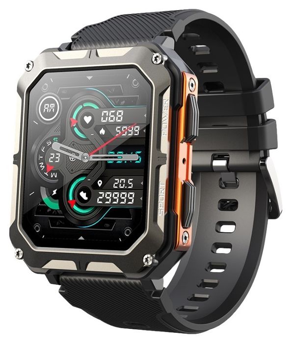 smartwatch męski rubicon rncf27 black/orange