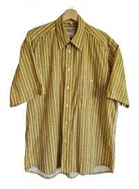 Via Cortesa bawełniana koszula męska w żółto białe paski Rozmiar M L