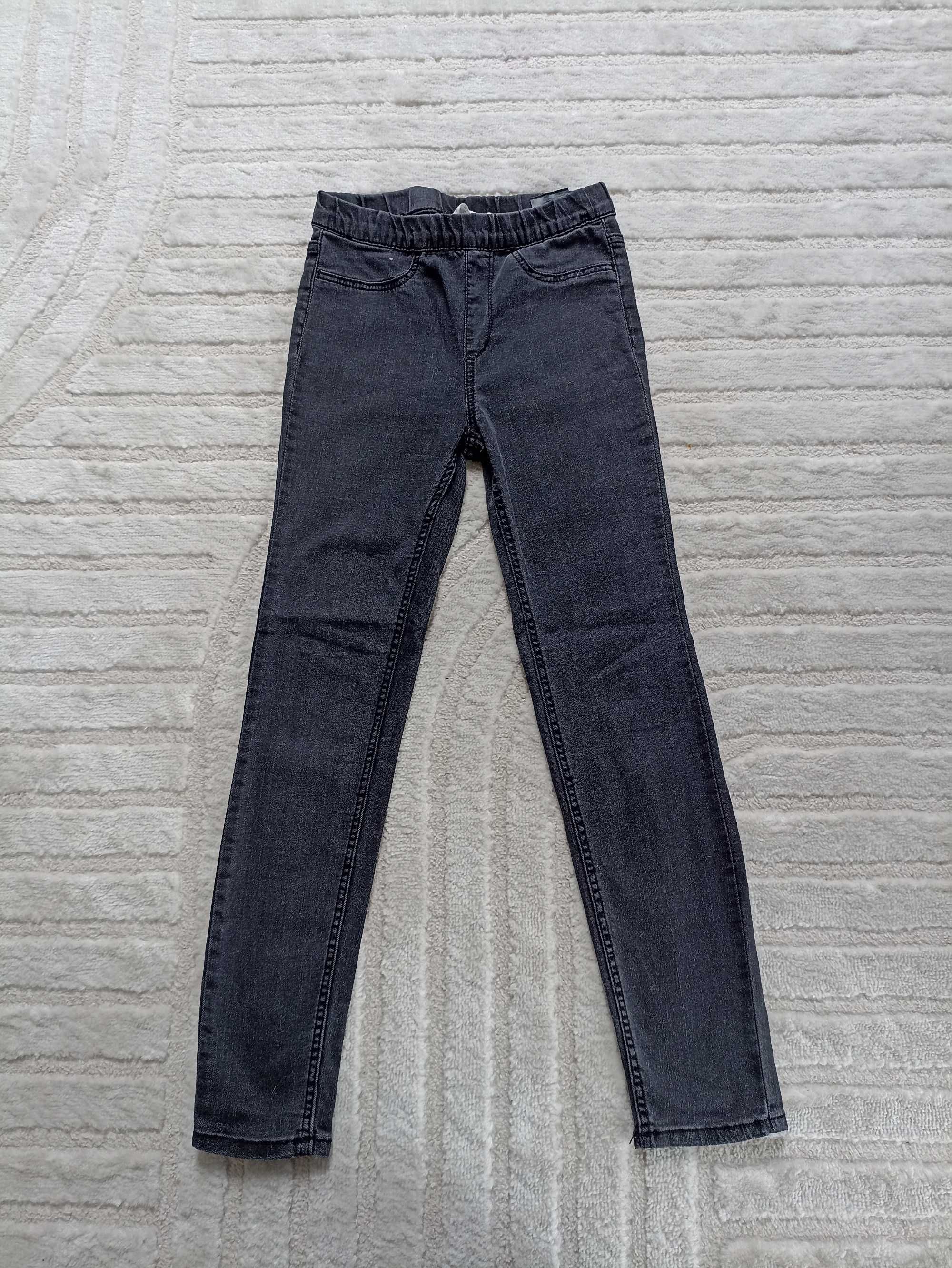 Spodnie leginsy jeansowe 128 H&M