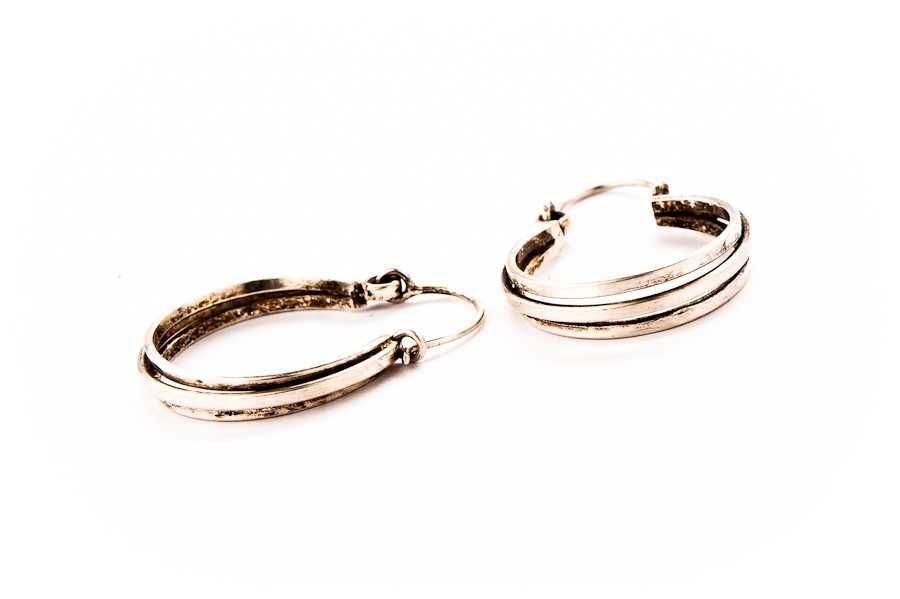 Poznańskie Srebrne Kolczyki - 4,34g - Kółka - PRL VINTAGE - RYTOSZTUKA