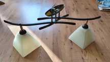 Lampa sufitowa ciemna brązowa na dwie żarówki E27